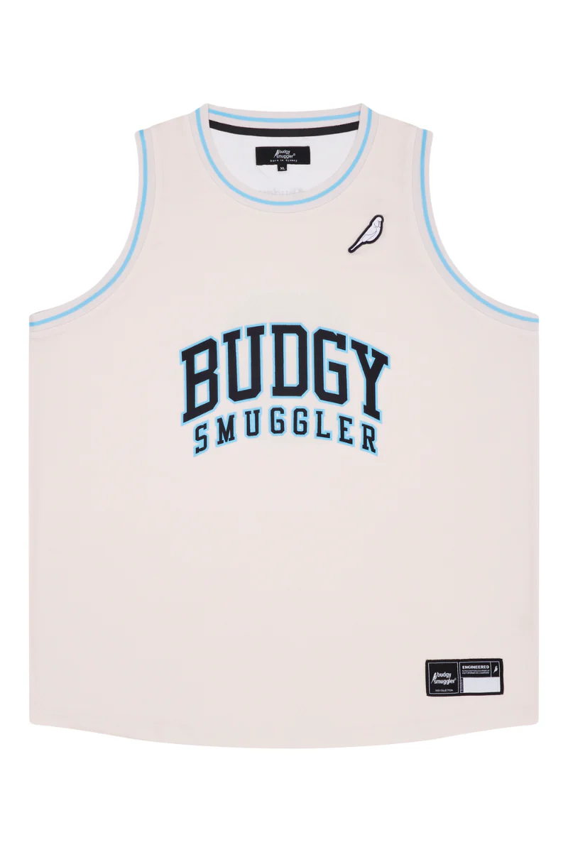 Basketball Singlet in Cream Block - Image 3