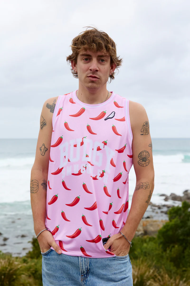 Basketball Vest in Pink Chilli - Image 4