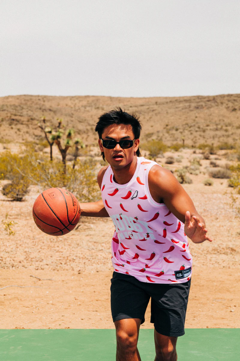 Basketball Vest in Pink Chilli - Image 6