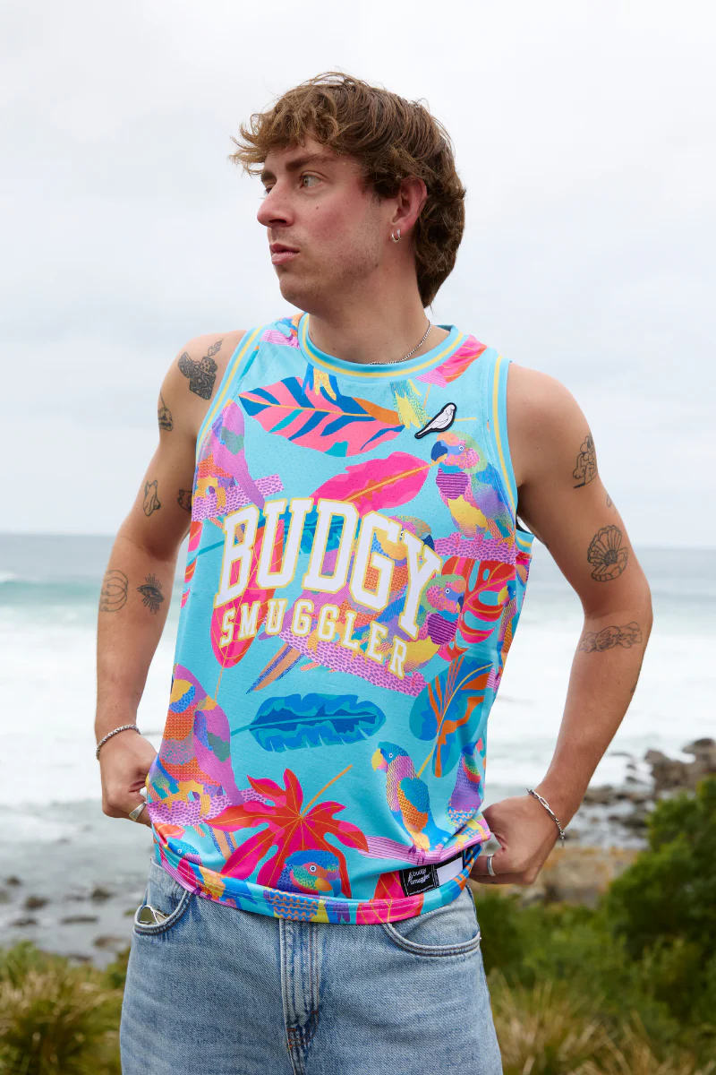 Basketball Vest in Techno Parrots - Image 4