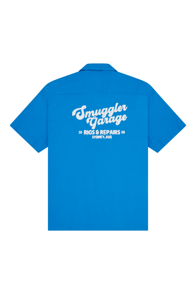Mechanic Shirt in Blue Bowler - Image 2