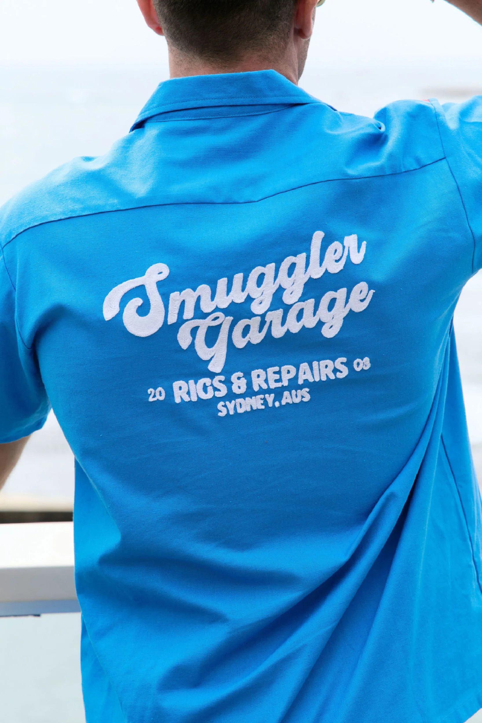 Mechanic Shirt in Blue Bowler - Image 5