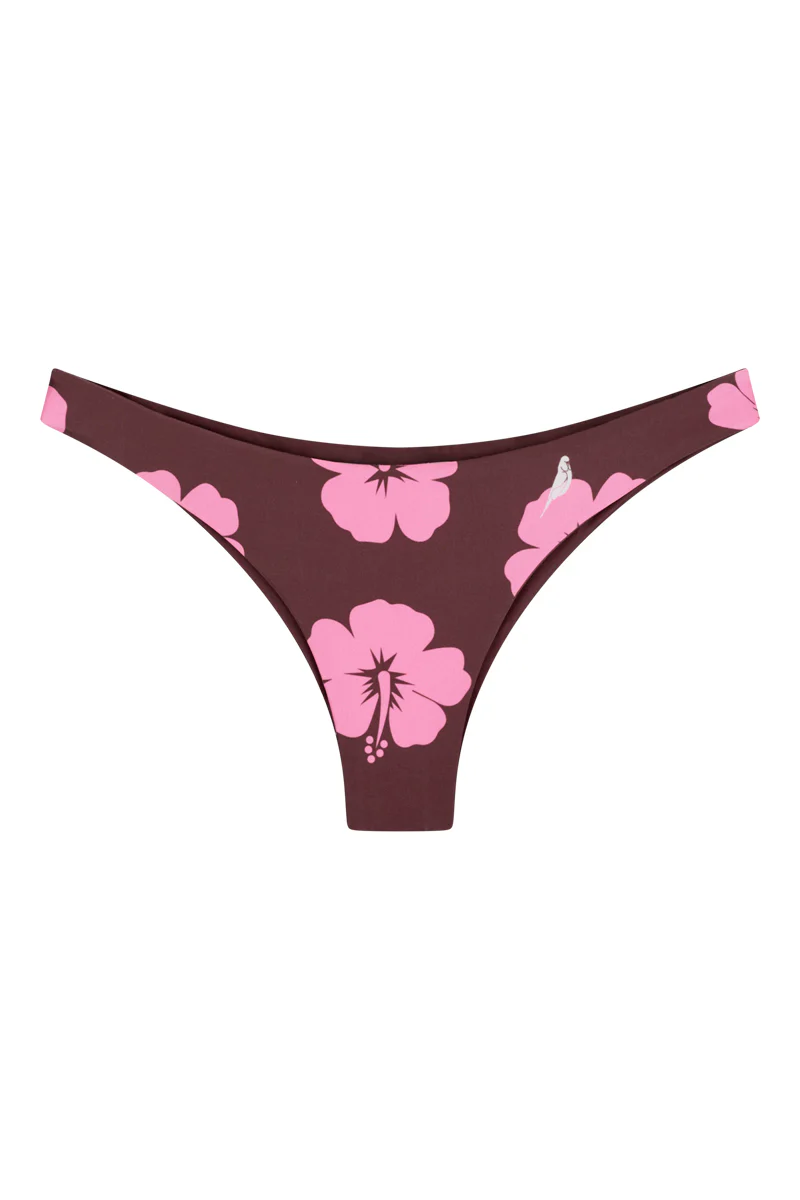 Bronte Bottoms in Brown and Pink Hibiscus - Image 2