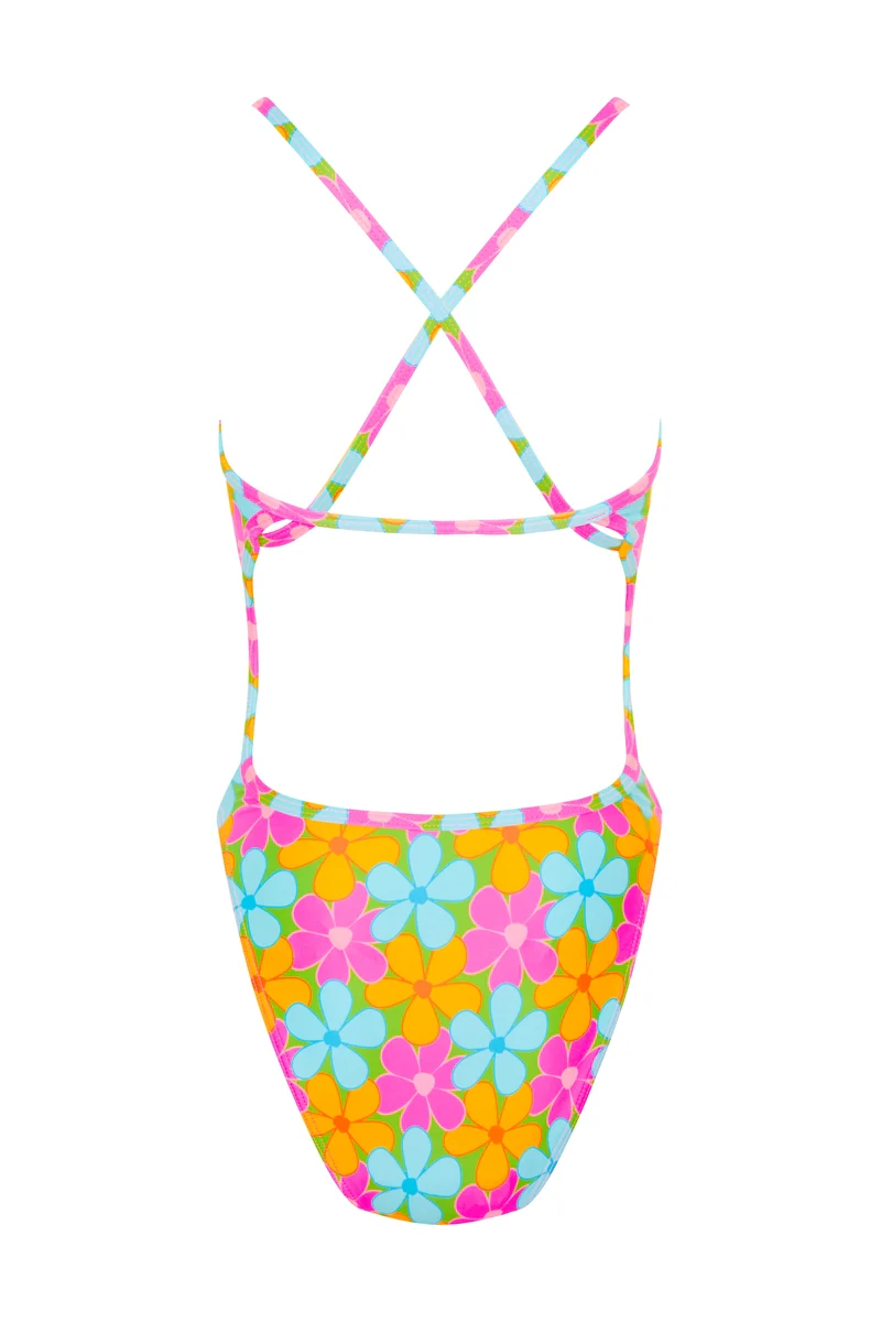 High Cut Racer in Fluro Flowers - Image 8