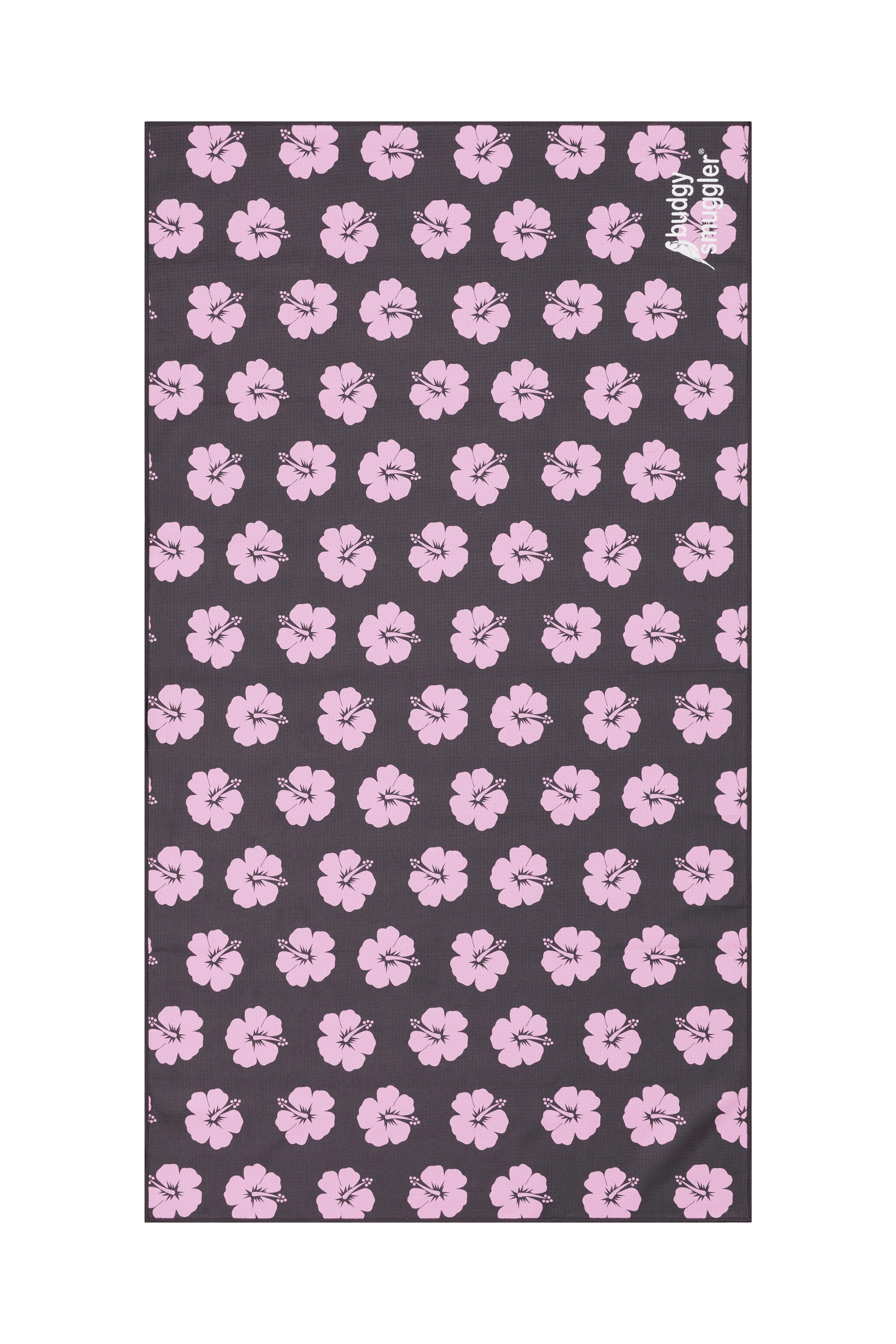 Double Sided Towel in Brown and Pink Hibiscus