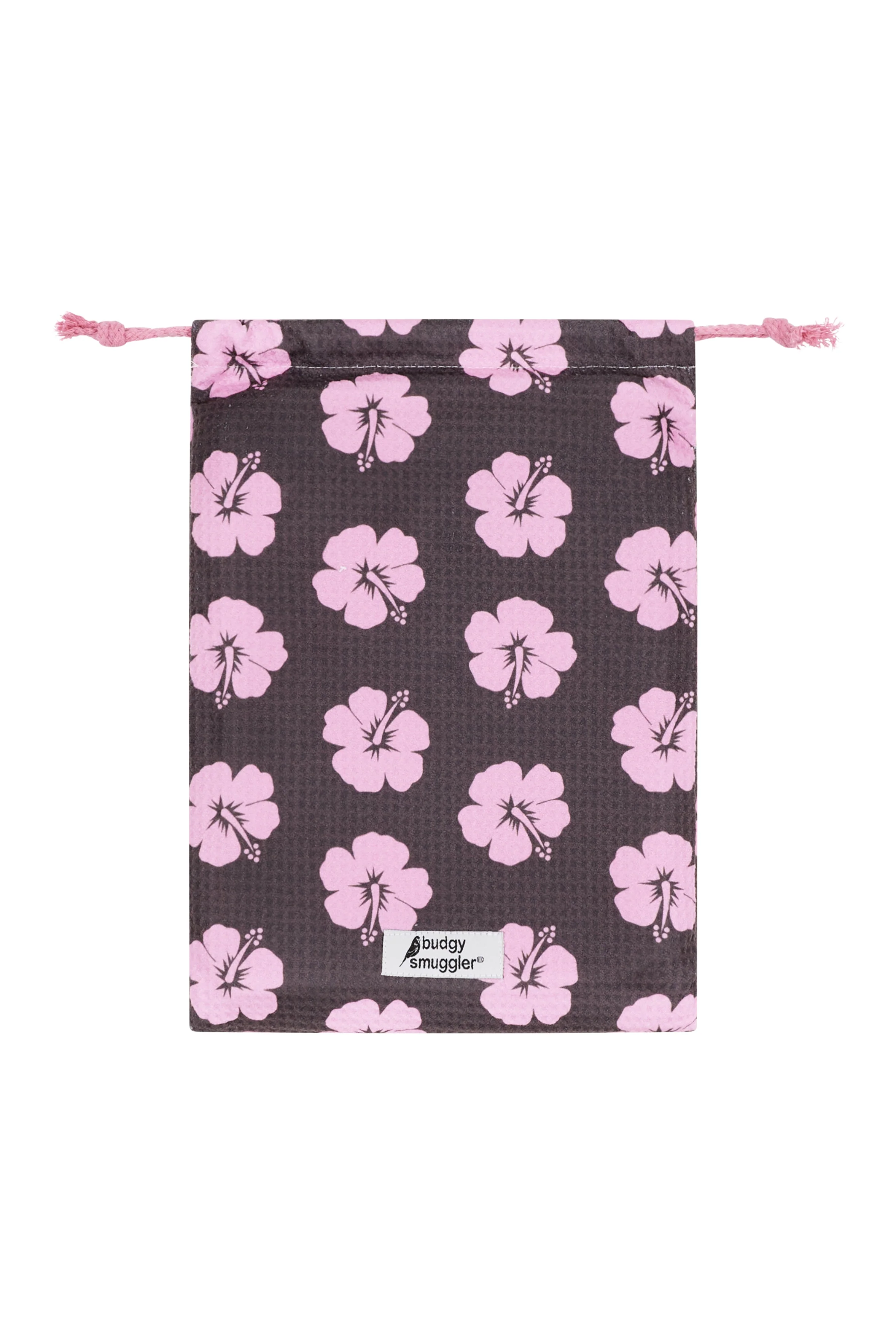 Double Sided Towel in Brown and Pink Hibiscus - Image 4