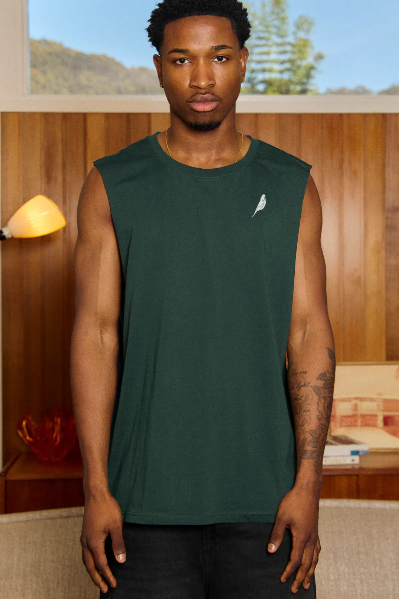 Green Singlet with Budgy Arch logo - Image 2