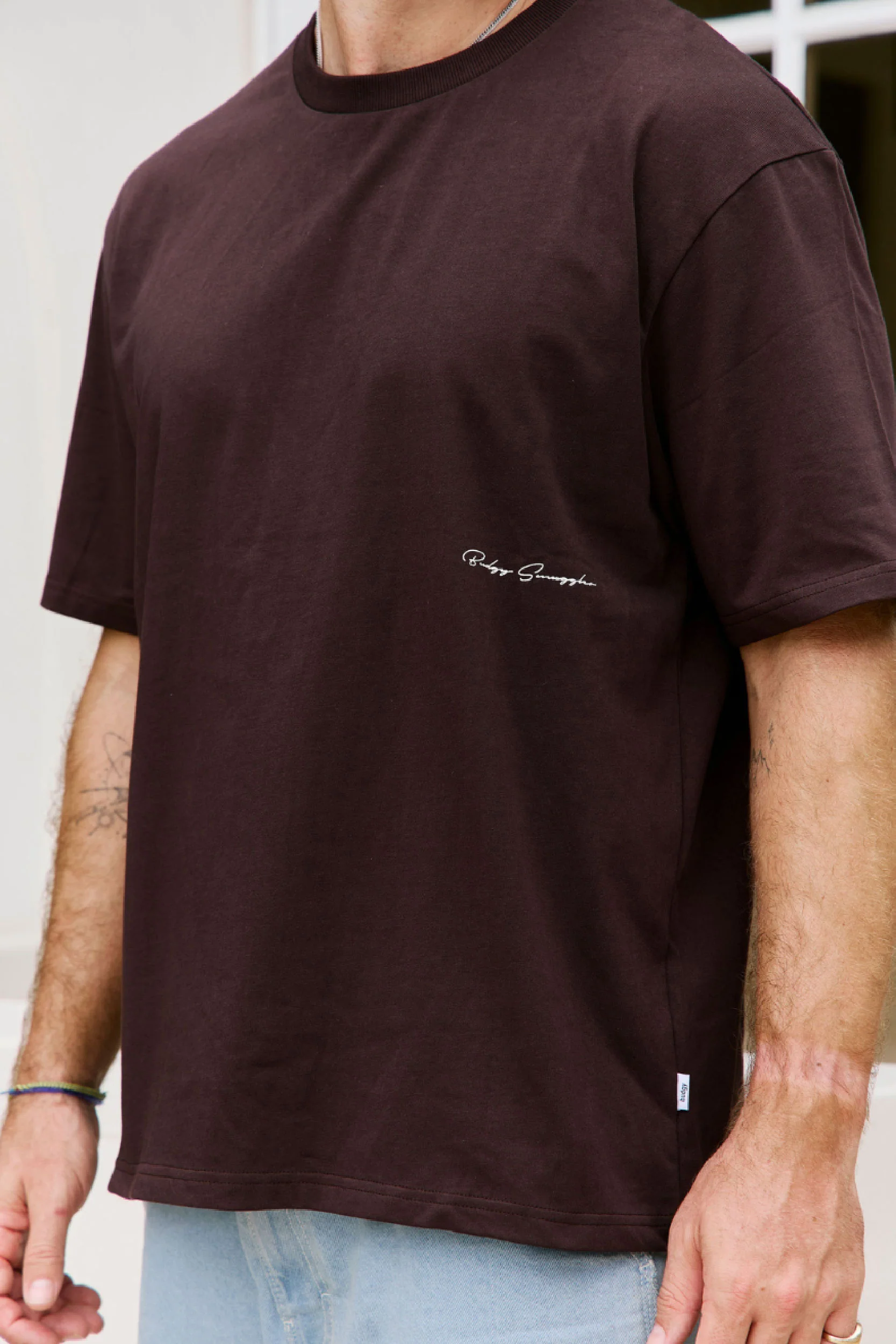 Heavyweight Brown Tee in Budgy - Image 4