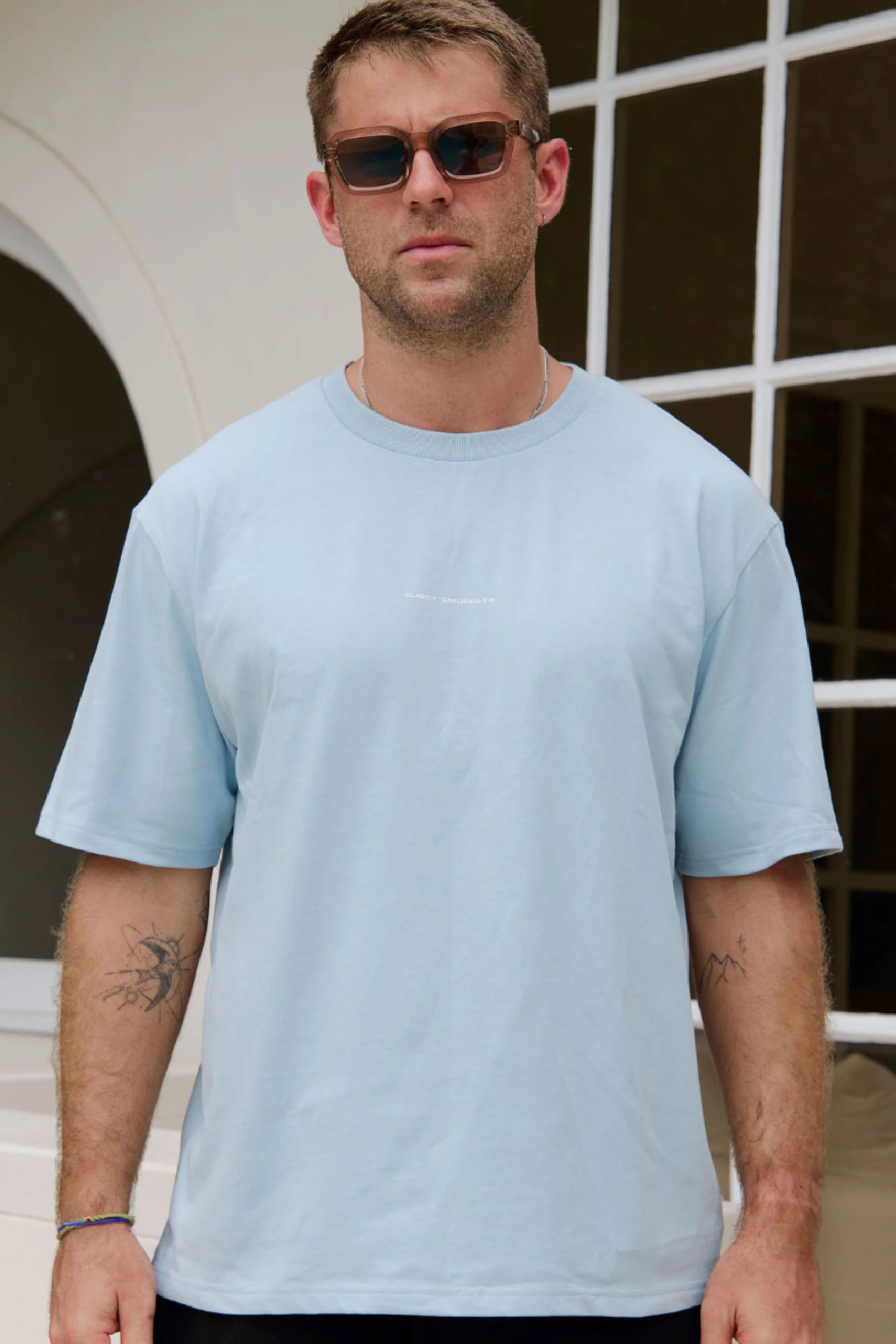 Heavyweight Light Blue Tee in Location - Image 2