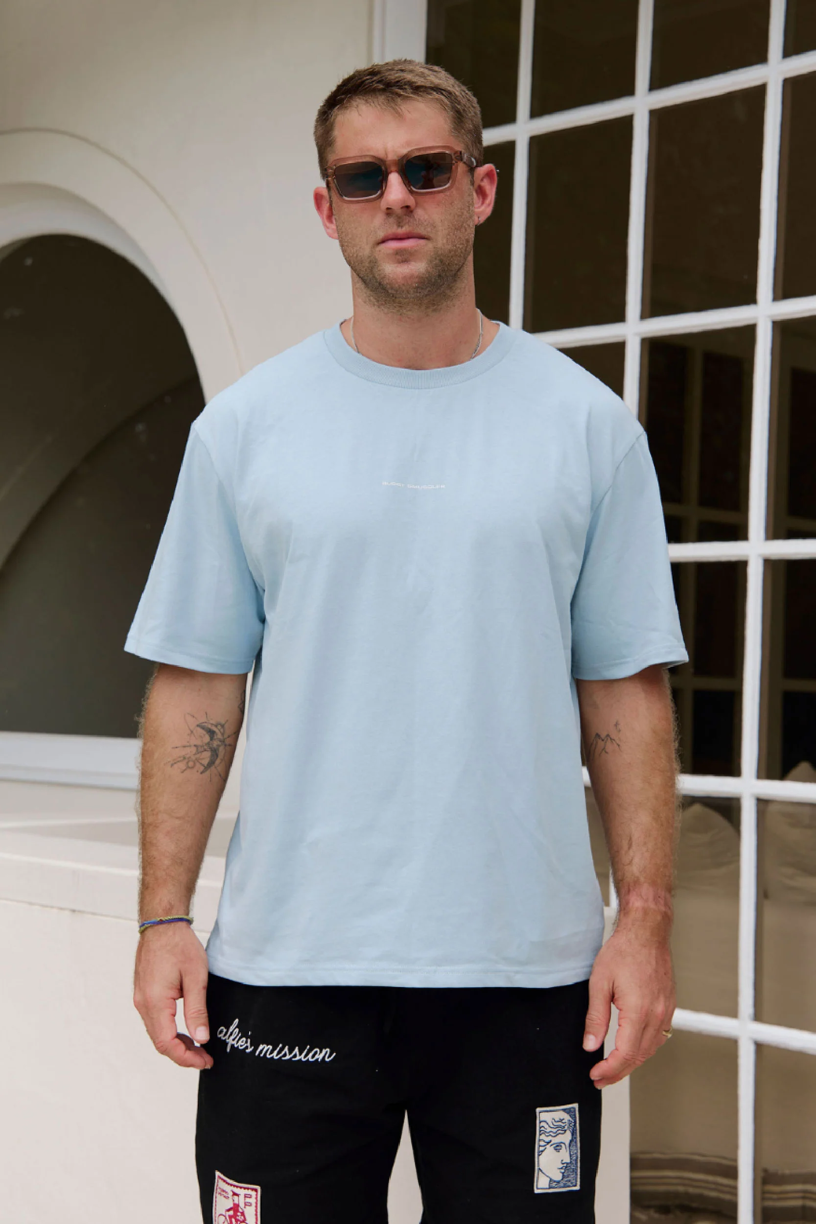 Heavyweight Light Blue Tee in Location - Image 6