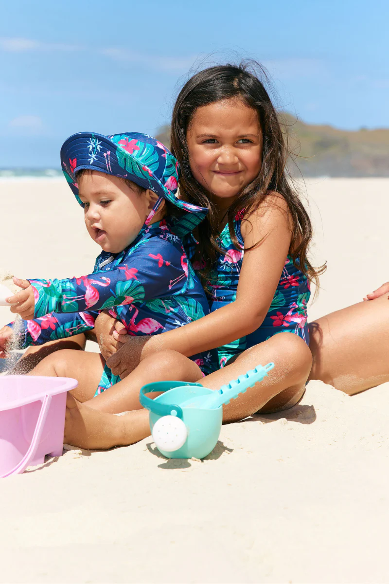 Kids Onesie Swim Bundle in Flamingos UPF 50+ - Image 4