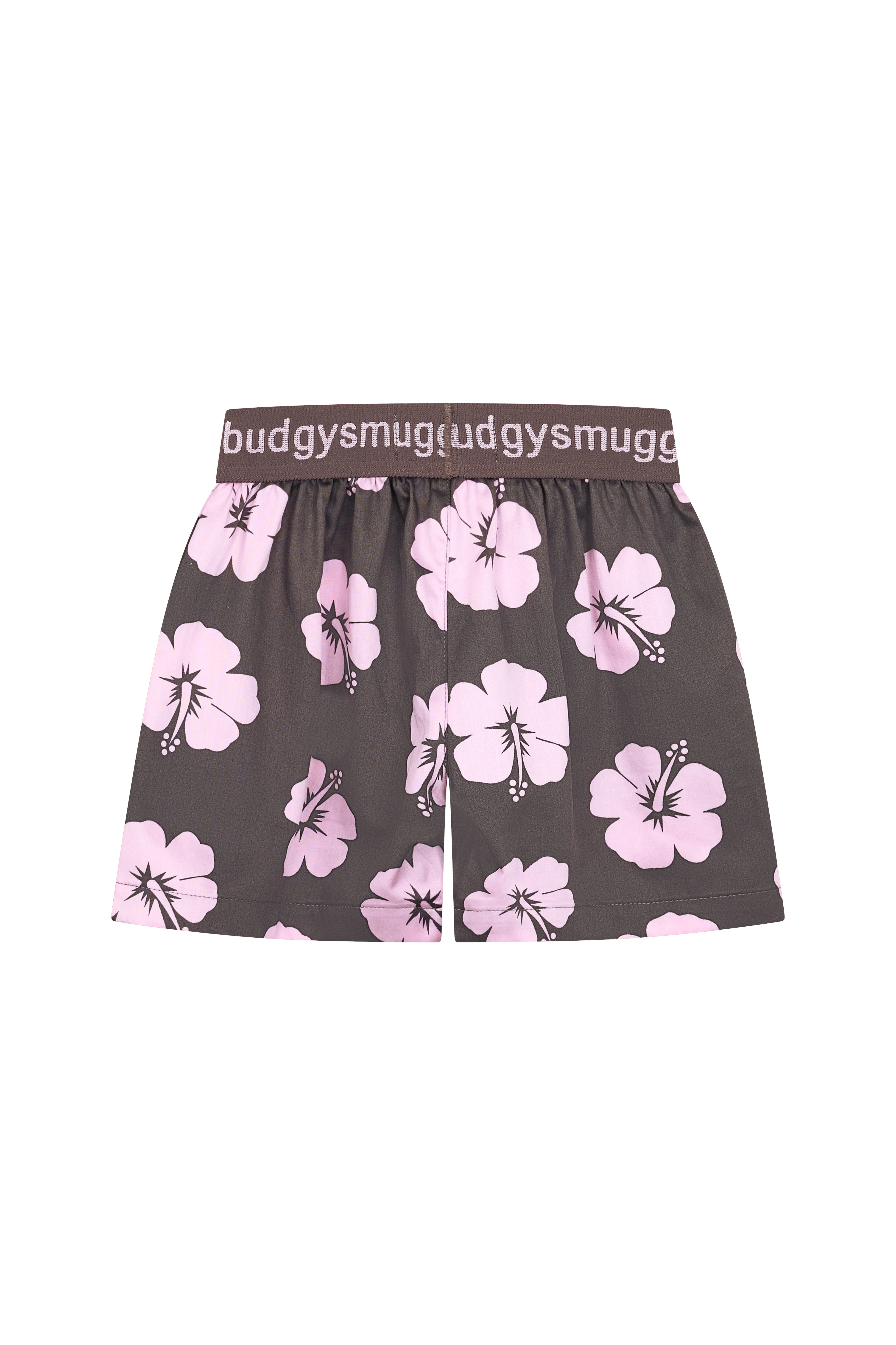 Kids Pyjama Set in Brown and Pink Hibiscus - Image 4