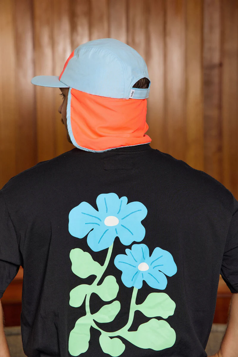 Lightweight Black Tee with Flowers - Image 3