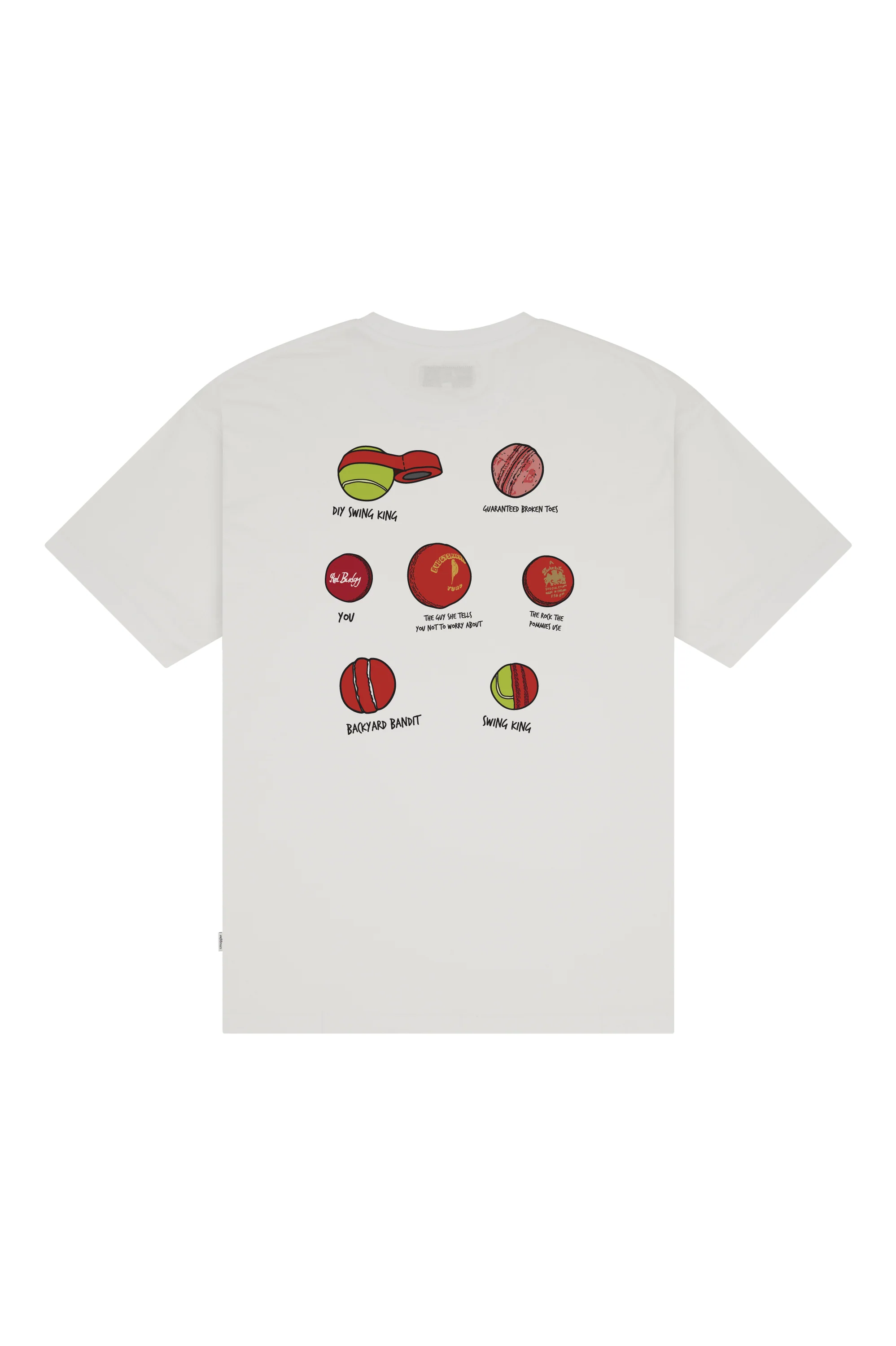 Lightweight White Tee with Crickets Balls - Image 3