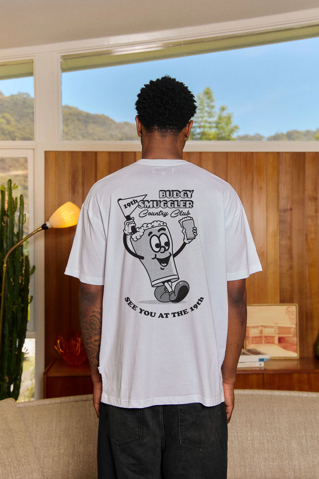Lightweight White Tee with the 19th Hole