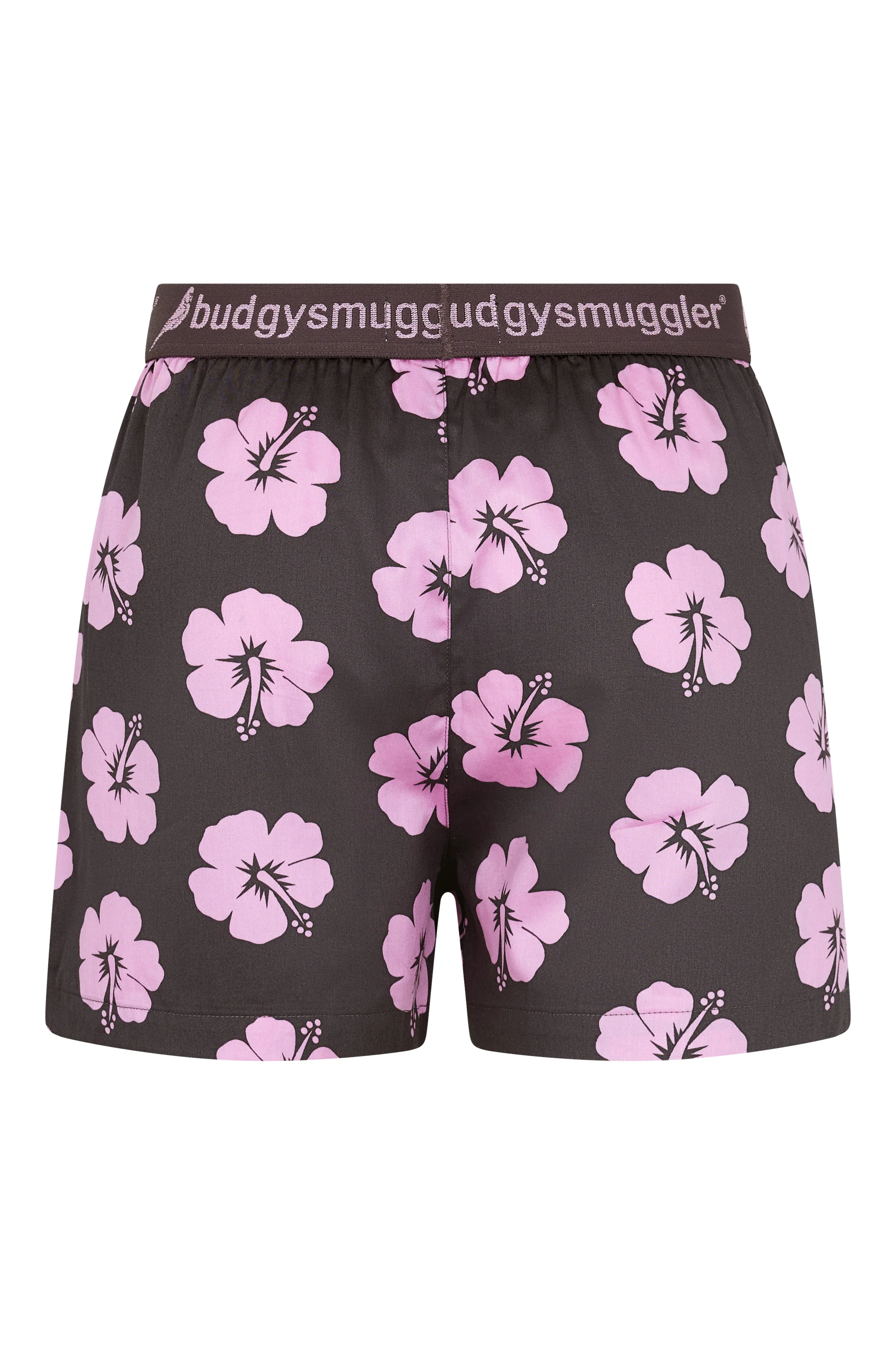 Men's Pyjama Bottoms in Brown and Pink Hibiscus - Image 3