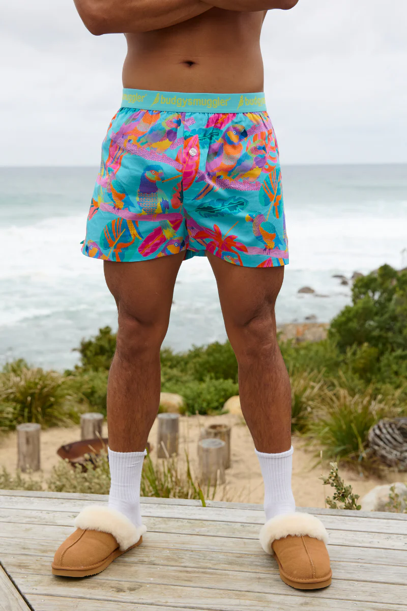 Men's Pyjama Bottoms in Techno Parrots - Image 2