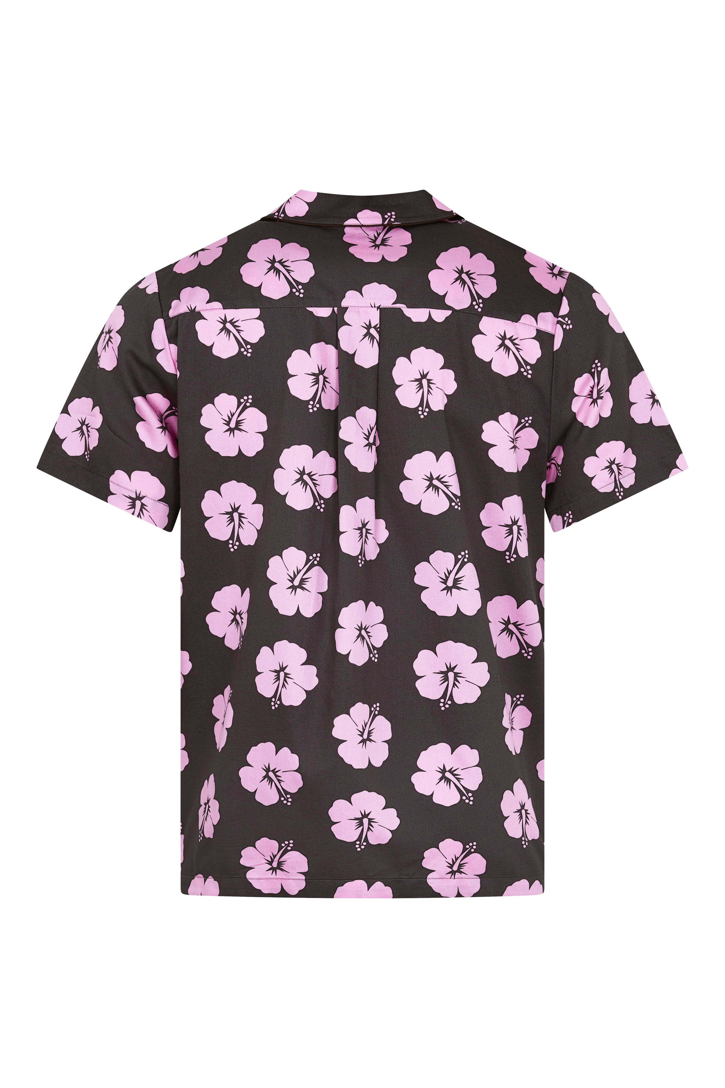 Men's Pyjama Set in Brown and Pink Hibiscus - Image 5
