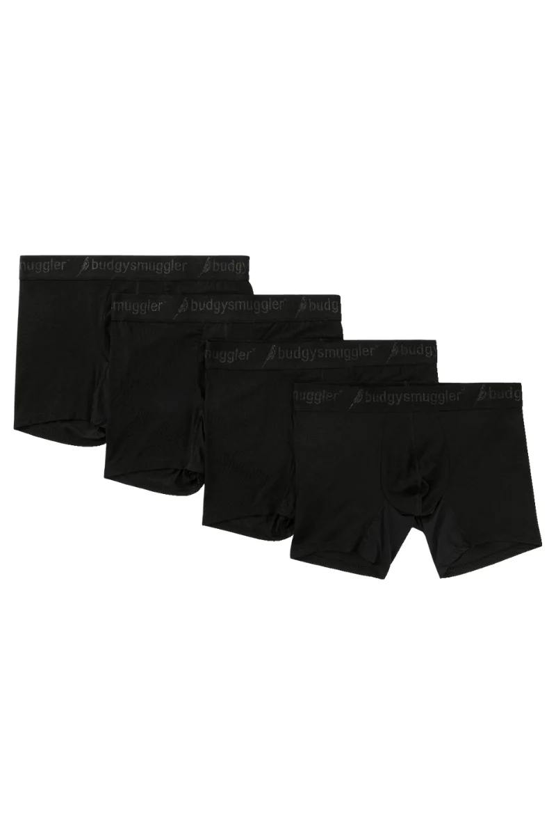 Men's Underwear Trunks 4 Pack in Black - Image 3