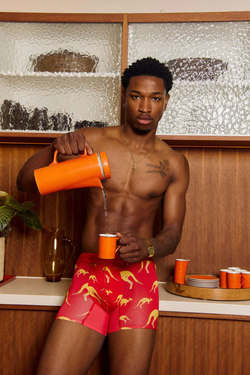Men's Underwear Trunks in Red Kangaroo - Image 4