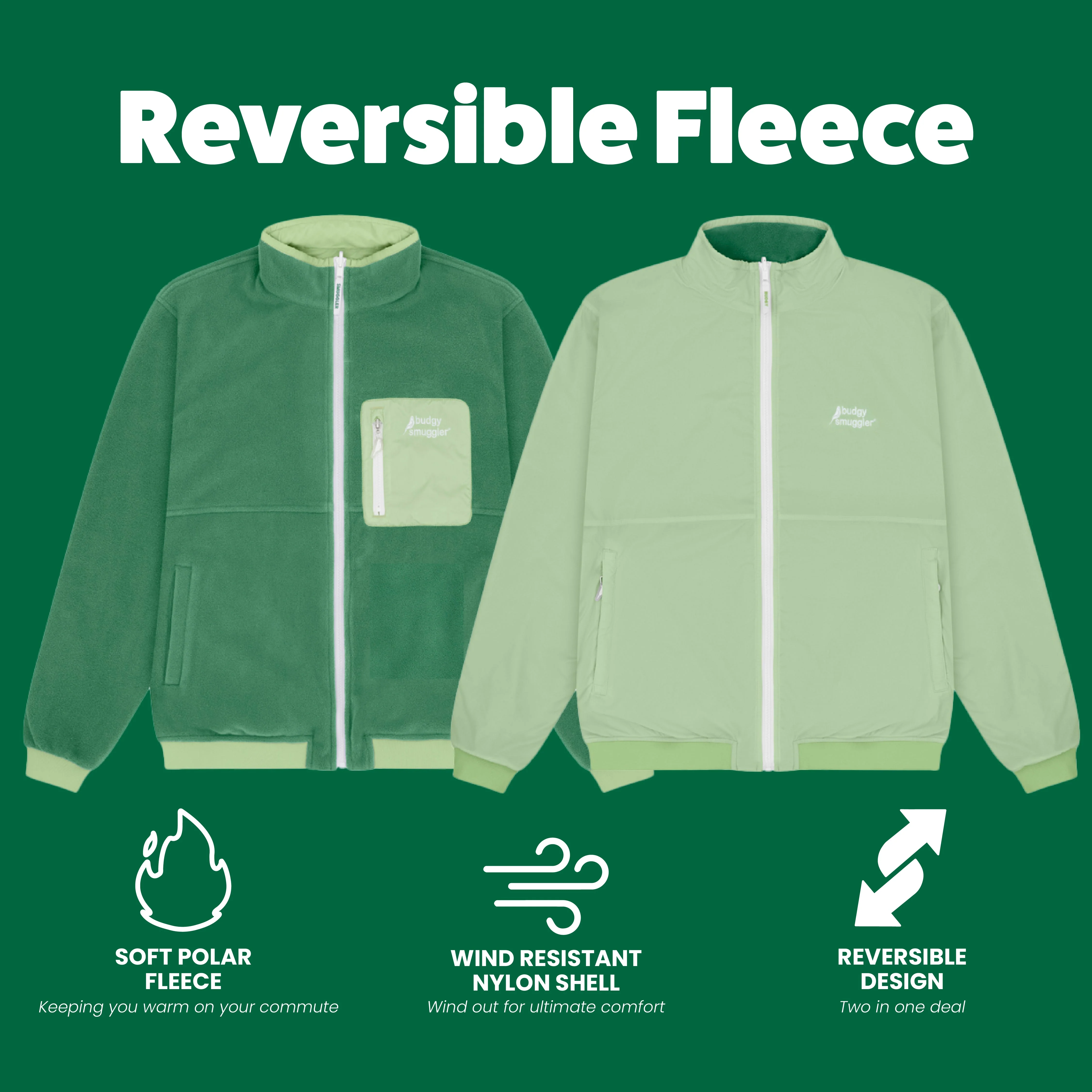Reversible Fleece In Green - Image 3