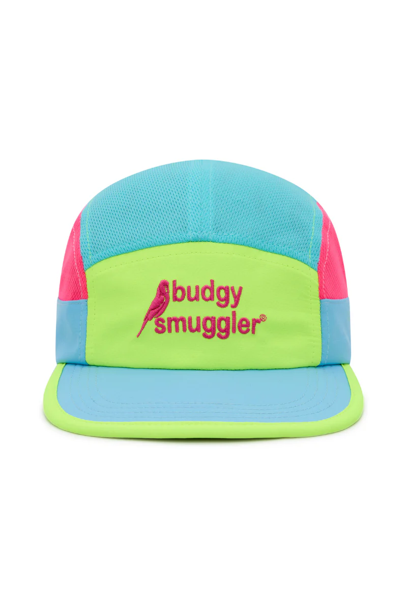 Running Cap in Yellow Blue Pink