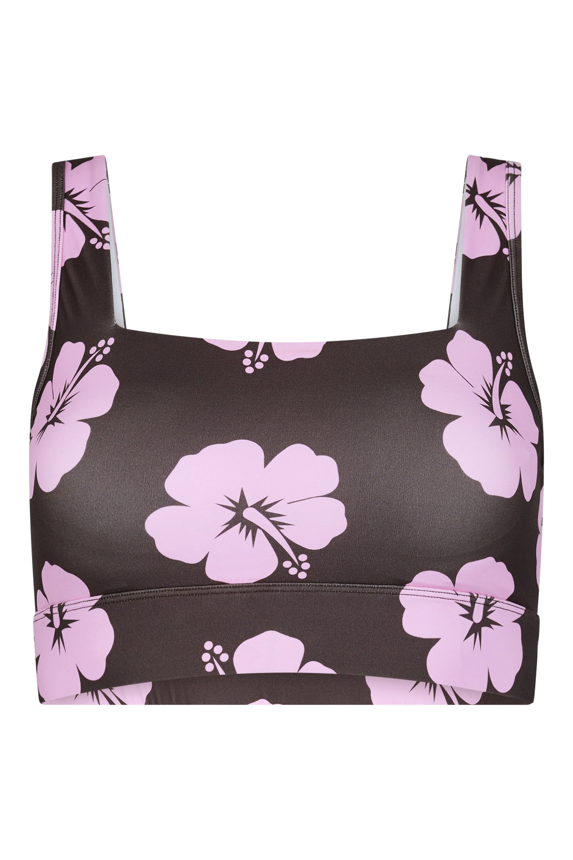 Sports Bra 2.0 in Brown and Pink Hibiscus - Image 6