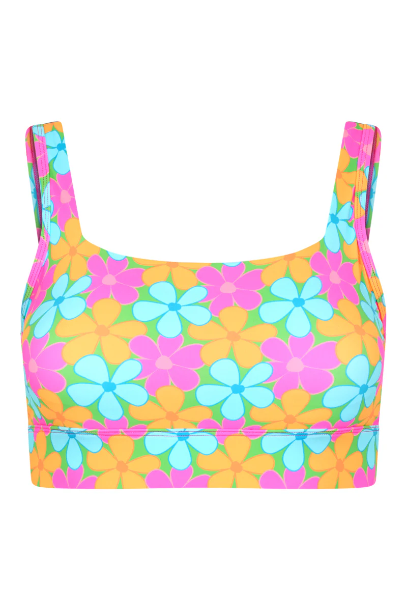 Sports Bra 2.0 in Fluro Flowers - Image 3