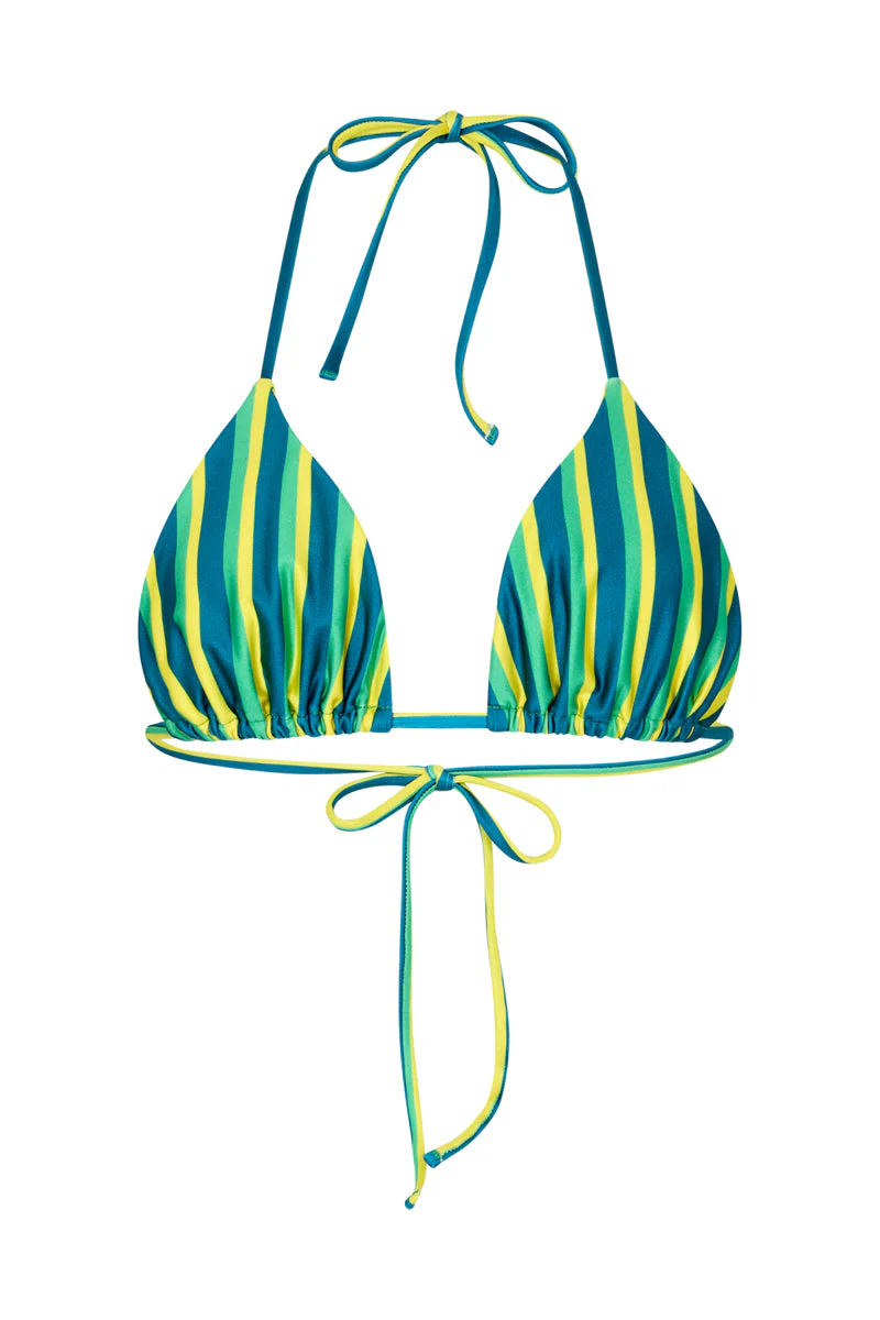 Tallows Tri Top in Riviera Green Stripe - Image 3