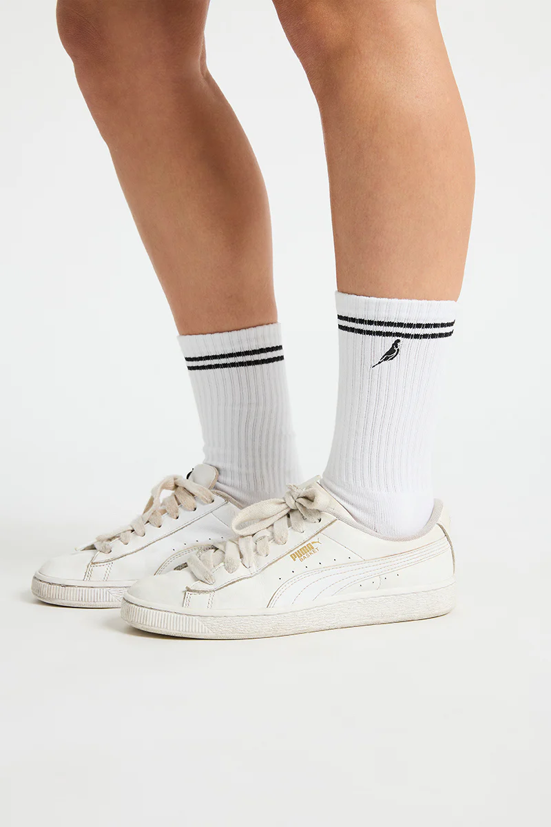 White Budgy Crew Socks - Image 2