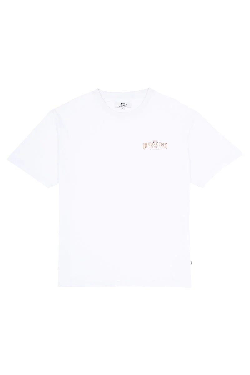 White Tee with Budgy Bay Hotel - Image 4
