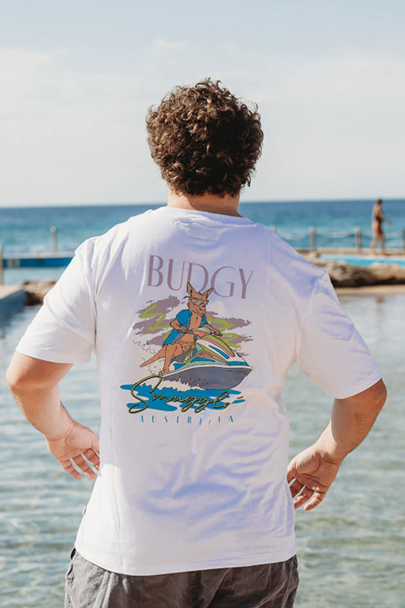 White Tee with Kangaroo Jetski - Image 4