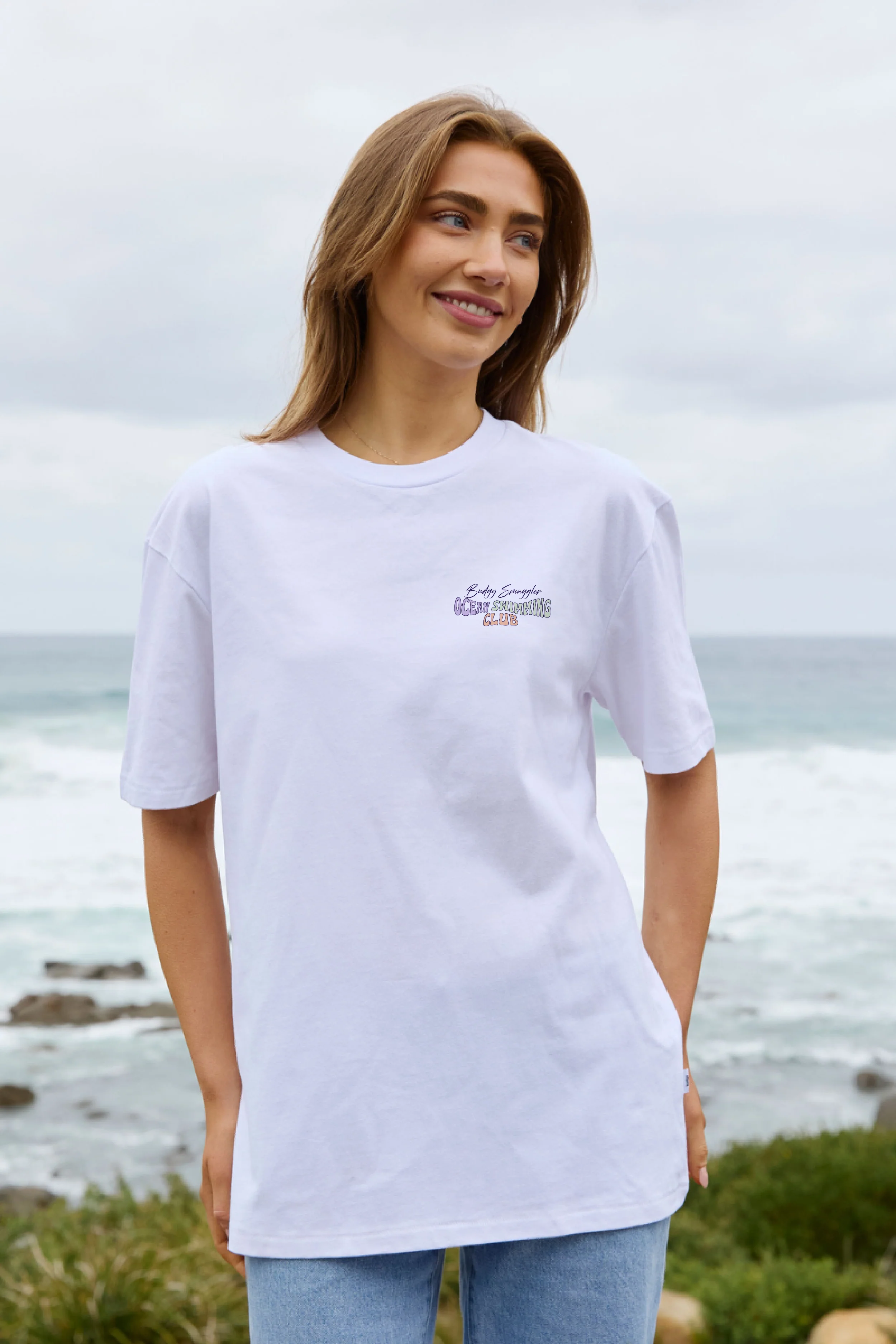 White Tee with Ocean Swim Club - Image 4