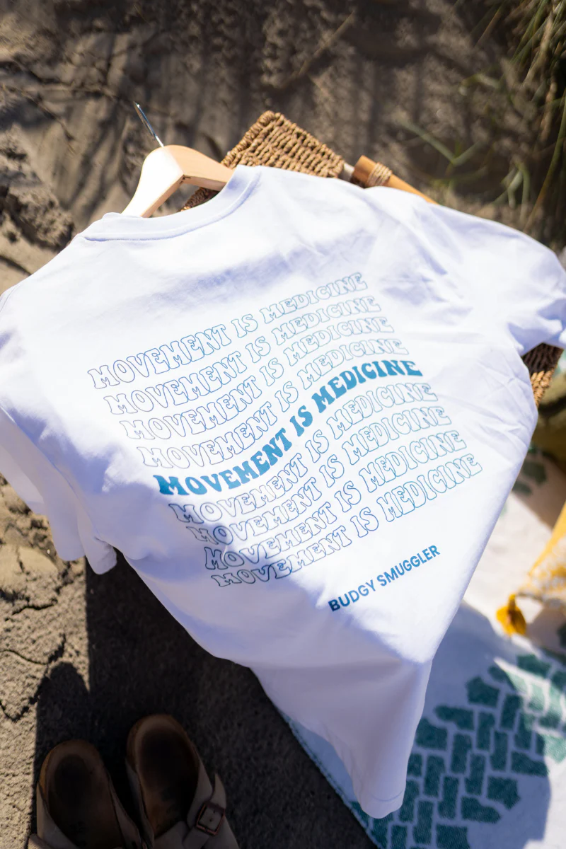 White Tee with Movement is Medicine - Image 3
