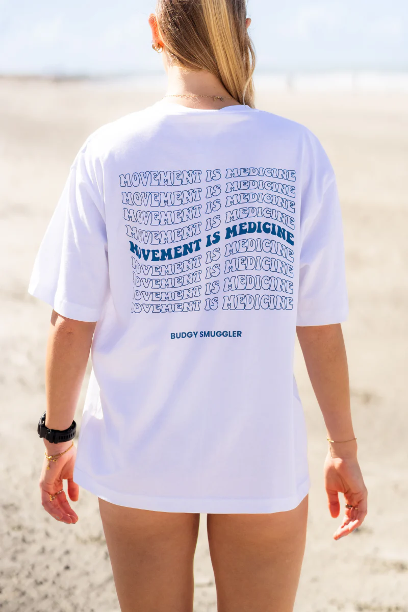 White Tee with Movement is Medicine - Image 4