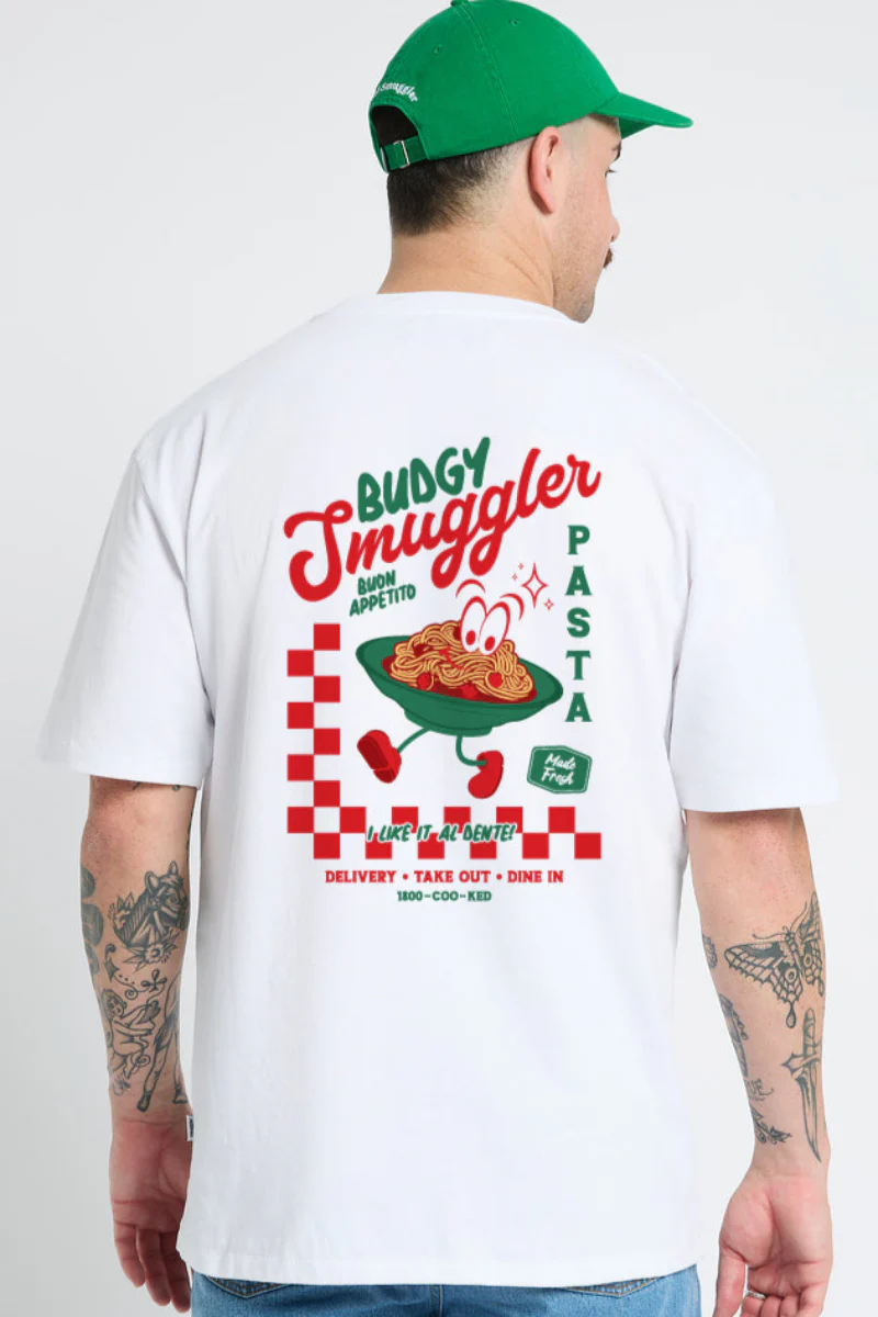 White Tee with Pasta Shop - Image 8