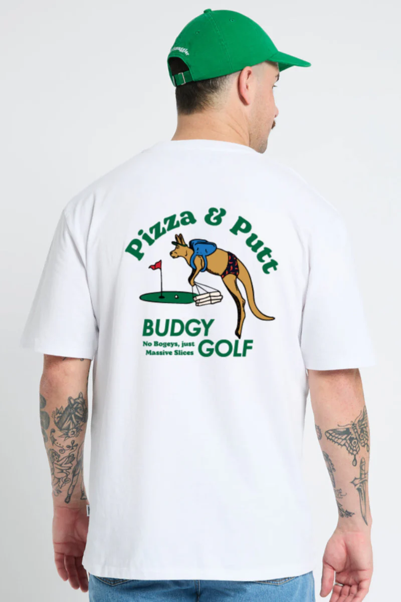 White Tee with Pizza and Putt - Image 3