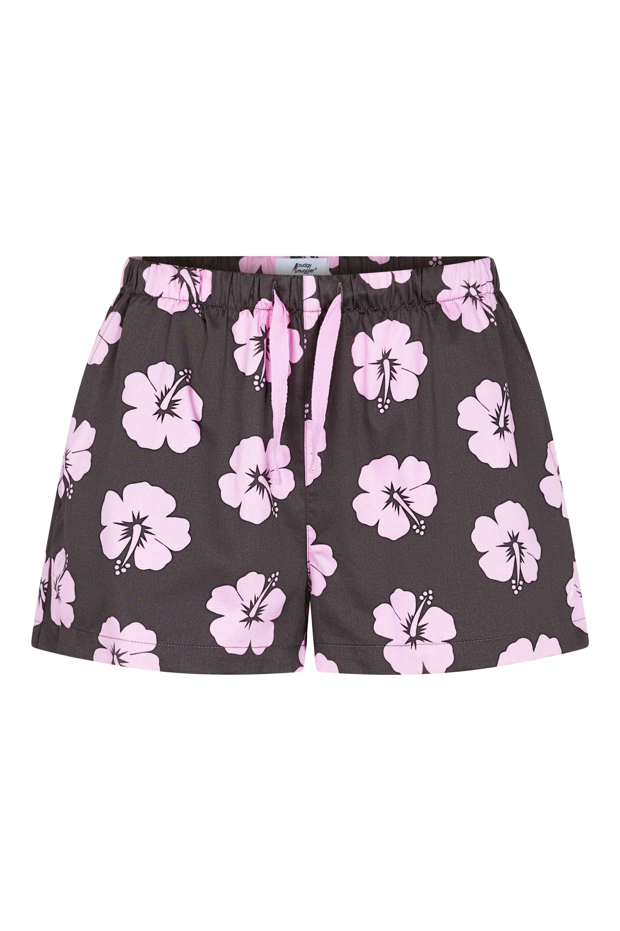 Women's Pyjama Set in Brown and Pink Hibiscus - Image 8