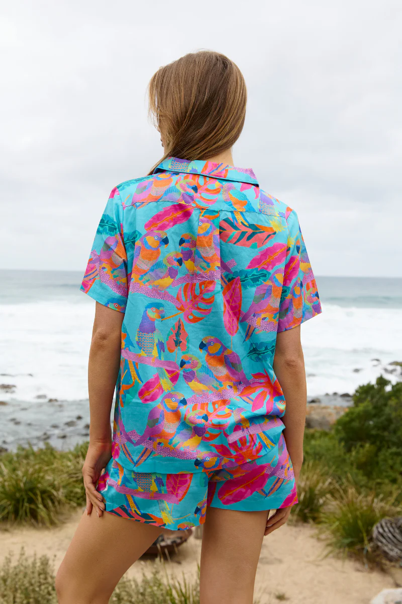 Women's Pyjama Set in Techno Parrots - Image 3